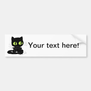 Black cat cartoon bumper sticker