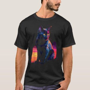 Black cat cat  cat  polygon cats T-Shirt