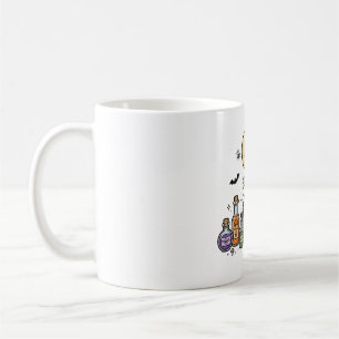 Black Cat Cauldron Brew Halloween Art Coffee Mug