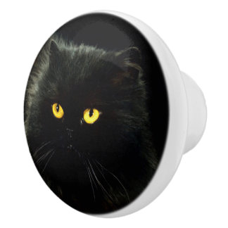 Black Cat Ceramic Knob
