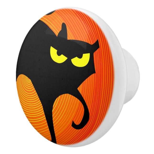 Black Cat Ceramic Pull (Right)