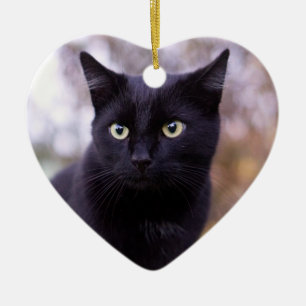 black cat ceramic tree decoration
