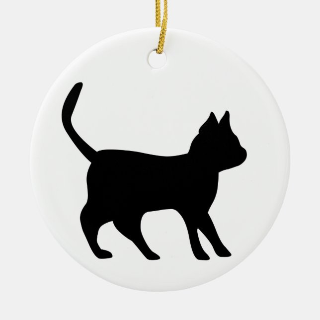 Black Cat Ceramic Tree Decoration (Front)