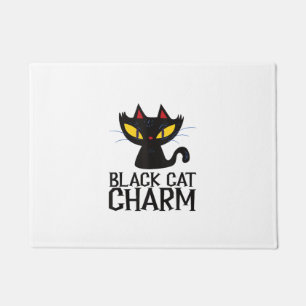 Black Cat Charm Halloween  Doormat