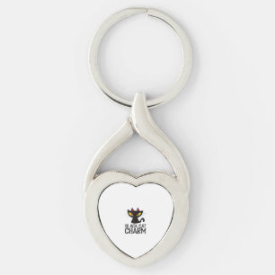 Black Cat Charm Halloween Key Ring