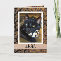 Black Cat Chilling Out Card