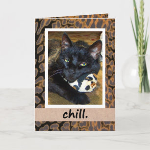 Black Cat Chilling Out Card
