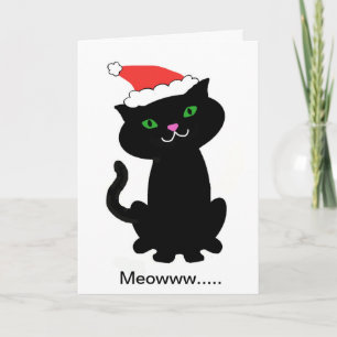 Black Cat Christmas Card