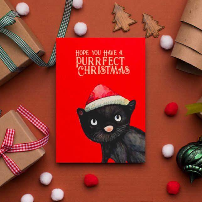 Black Cat Christmas  Card (Creator Uploaded)