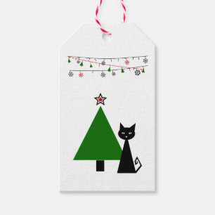 Black Cat Christmas Gift Tags