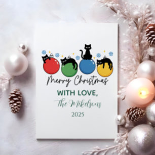 Black Cat Christmas Holiday Card