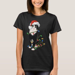 Black Cat Christmas Lights Black Cat Xmas gift T-Shirt