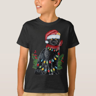 Black Cat Christmas Lights Cat Lover Funny Xmas Pa T-Shirt