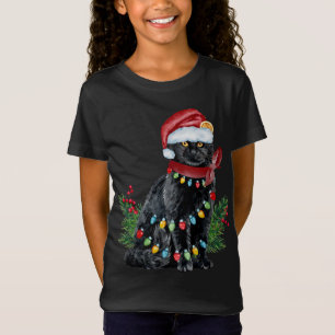 Black Cat Christmas Lights Cat Lover Funny Xmas Pa T-Shirt