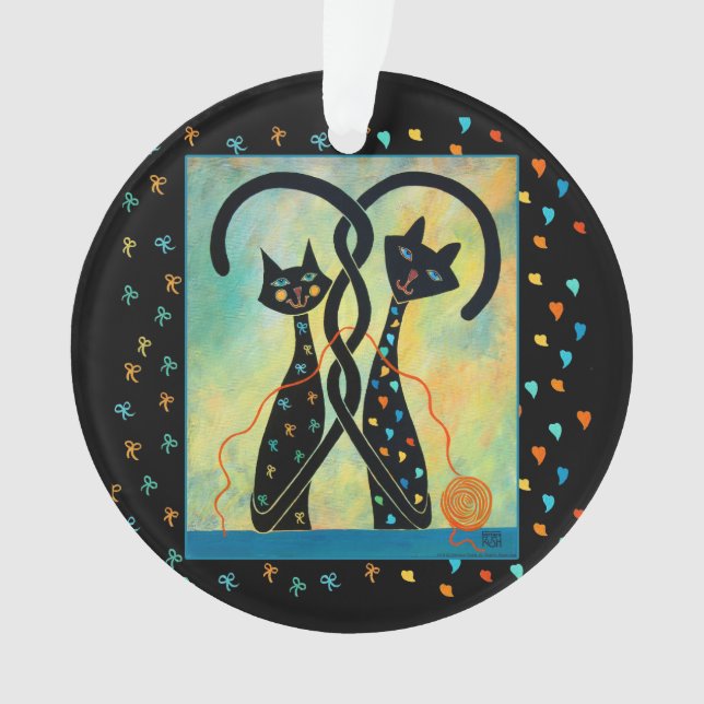 Black Cat Christmas Ornament (Front)