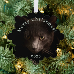 Black Cat Christmas Tag and Tree Decoration Card