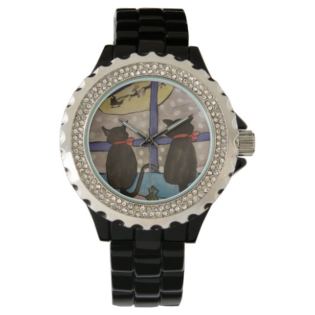 Black Cat Christmas  Watch (Front)