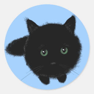 Black Cat Classic Round Sticker