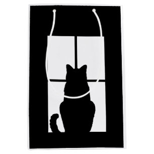Black Cat Click to Customise Window Colour Option Medium Gift Bag