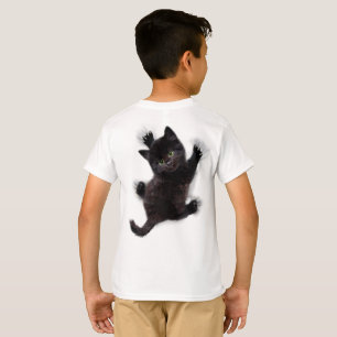 Black Cat Climbing On Human Back T-Shirt