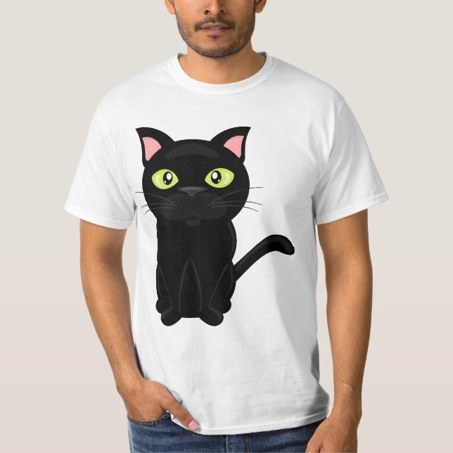 " Black Cat Clip Art Freeuse Cats Vector Real Clip T-Shirt (Front)
