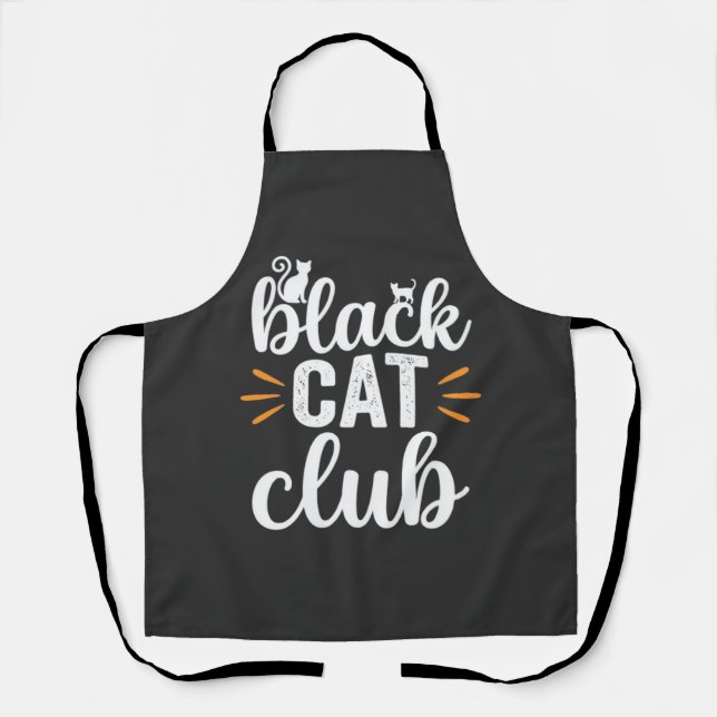 Black Cat Club Halloween Design Apron (Front)