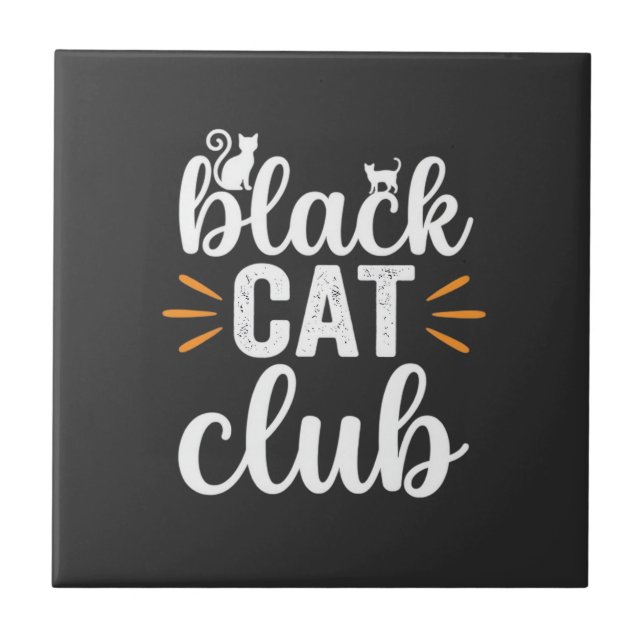 Black Cat Club Halloween Design Tile (Front)