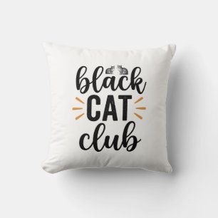Black Cat Club Vintage Cat Lover Vector Design_1 Cushion