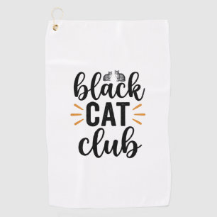 Black Cat Club Vintage Cat Lover Vector Design_1 Golf Towel