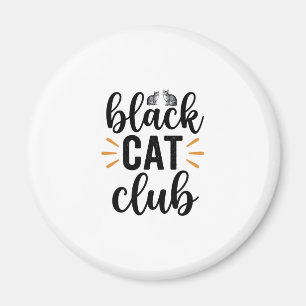 Black Cat Club Vintage Cat Lover Vector Design_1 Magnet