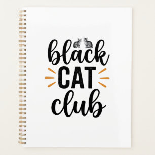 Black Cat Club Vintage Cat Lover Vector Design_1 Planner