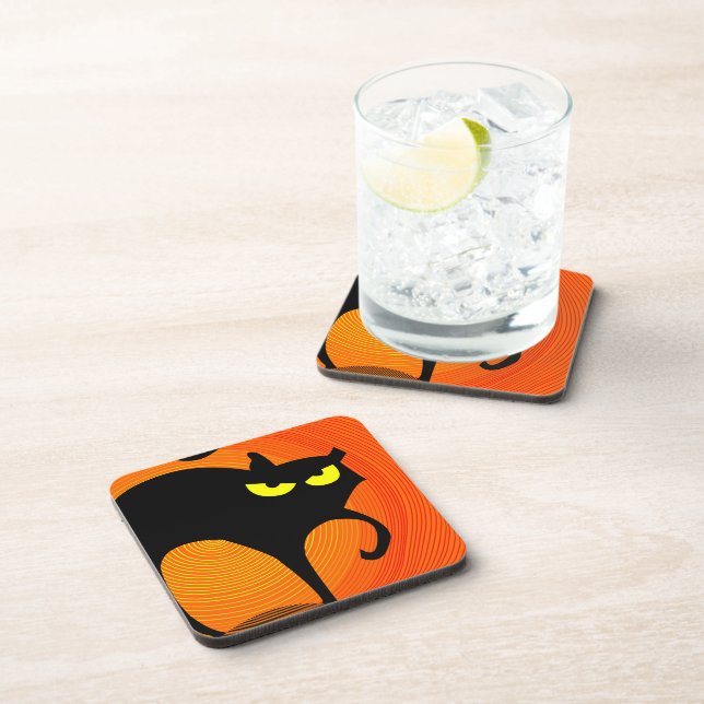 Black Cat Coaster (Right Side)