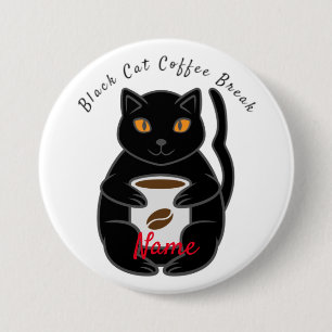 Black Cat Coffee Break Thunder_Cove 7.5 Cm Round Badge