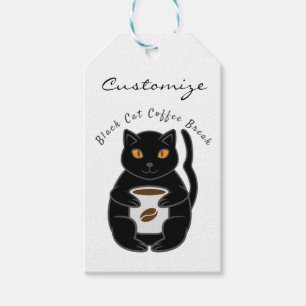 Black Cat Coffee Break Thunder_Cove  Gift Tags