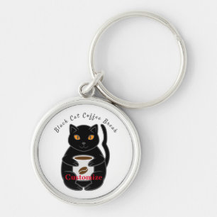 Black Cat Coffee Break Thunder_Cove Key Ring
