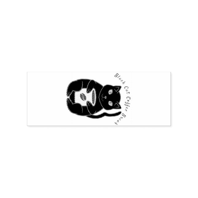 Black Cat Coffee Break Thunder_Cove Rubber Stamp (Imprint)