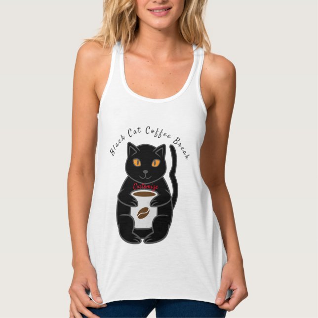 Black Cat Coffee Break Thunder_Cove  Singlet (Front)