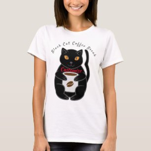 Black Cat Coffee Break Thunder_Cove T-Shirt