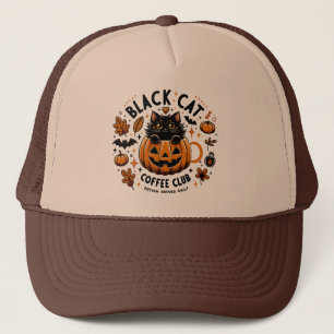 Black Cat Coffee Club Halloween Trucker Hat