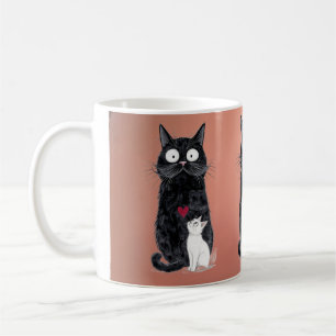 black cat coffee mug