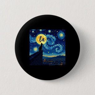 Black Cat Comma La Kamala Harris Halloween Starry 6 Cm Round Badge