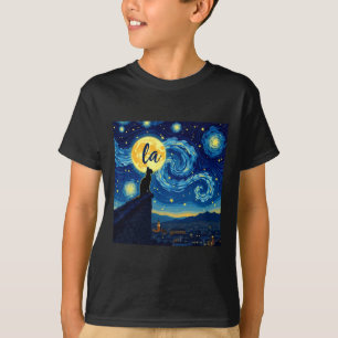 Black Cat Comma La Kamala Harris Halloween Starry T-Shirt