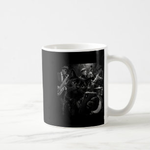 Black Cat Cool Jazz Band Selfie Graphic Coffee Mug