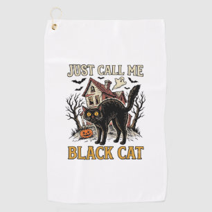 Black Cat Costume Haunted House Funny Halloween Sh Golf Towel