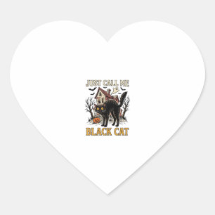 Black Cat Costume Haunted House Funny Halloween Sh Heart Sticker