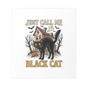Black Cat Costume Haunted House Funny Halloween Sh Notepad