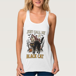 Black Cat Costume Haunted House Funny Halloween Sh Singlet