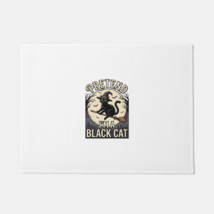 Black Cat Costume Vintage Halloween Witch Cat Shir Doormat