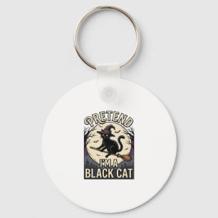 Black Cat Costume Vintage Halloween Witch Cat Shir Key Ring