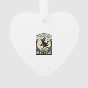 Black Cat Costume Vintage Halloween Witch Cat Shir Ornament